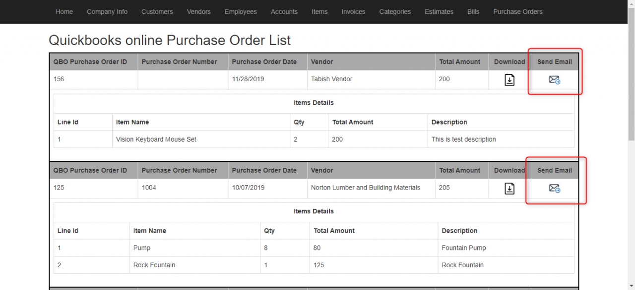 creating purchase orders in quickbooks