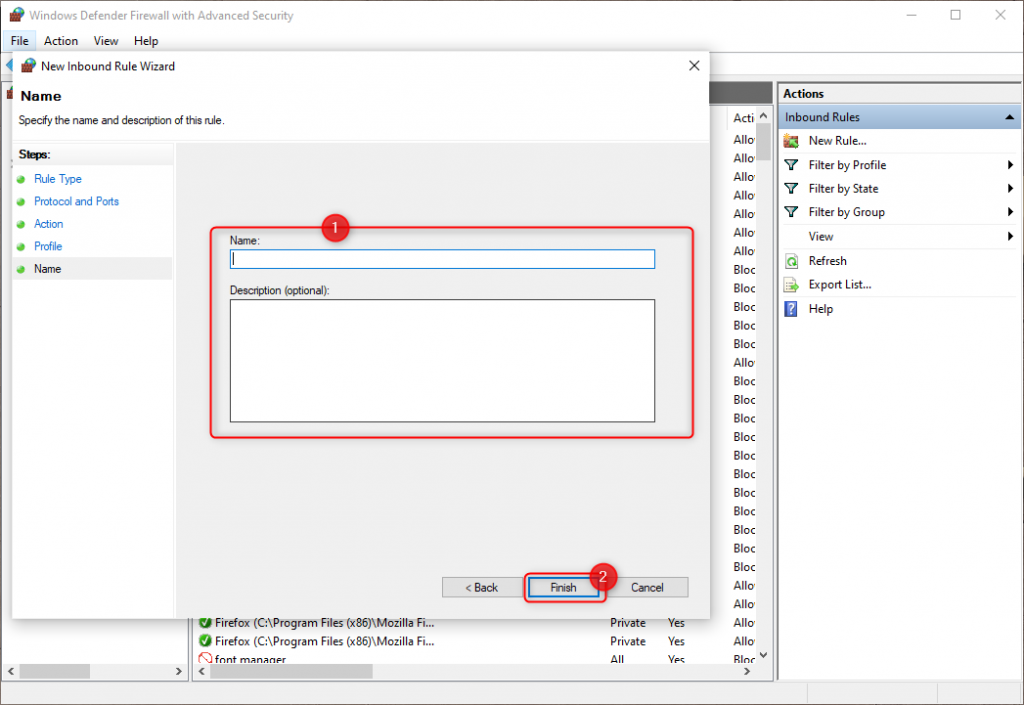 port assignment in windows 10